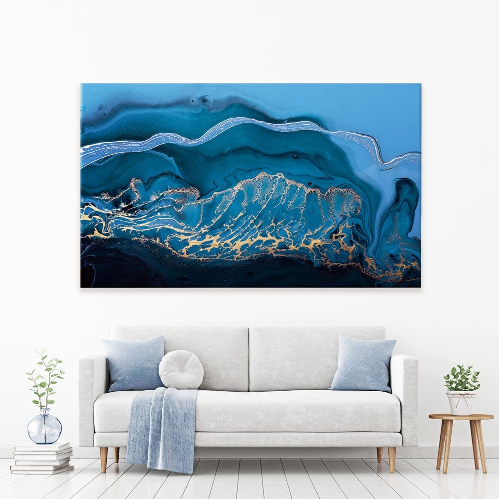 Blue Marble Waves Canvas Print wall art product colnihko / Shutterstock