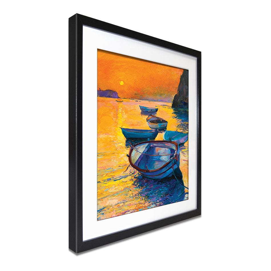 Boats At Sunset Framed Art Print wall art product Ivailo Nikolov / Shutterstock