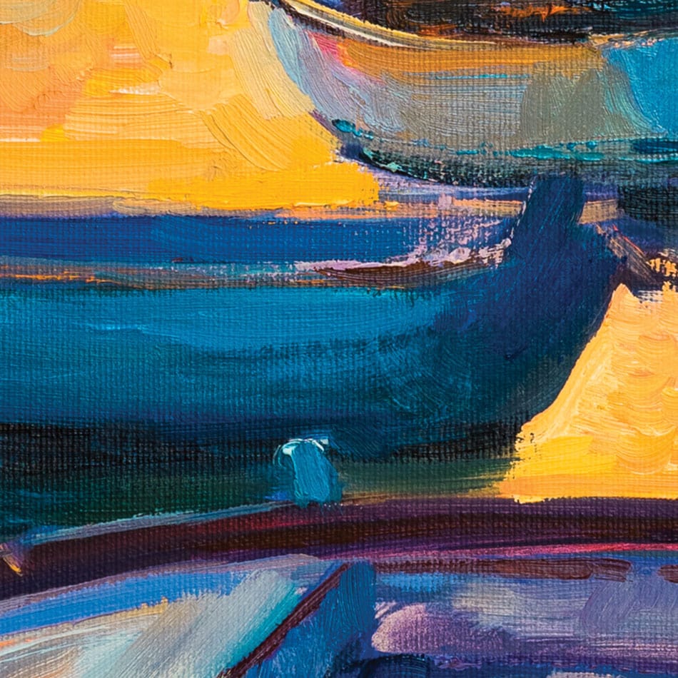 Boats At Sunset Framed Art Print wall art product Ivailo Nikolov / Shutterstock