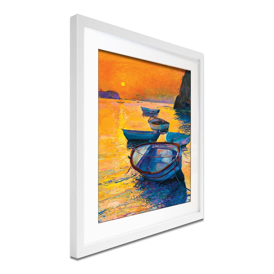 Boats At Sunset Framed Art Print wall art product Ivailo Nikolov / Shutterstock