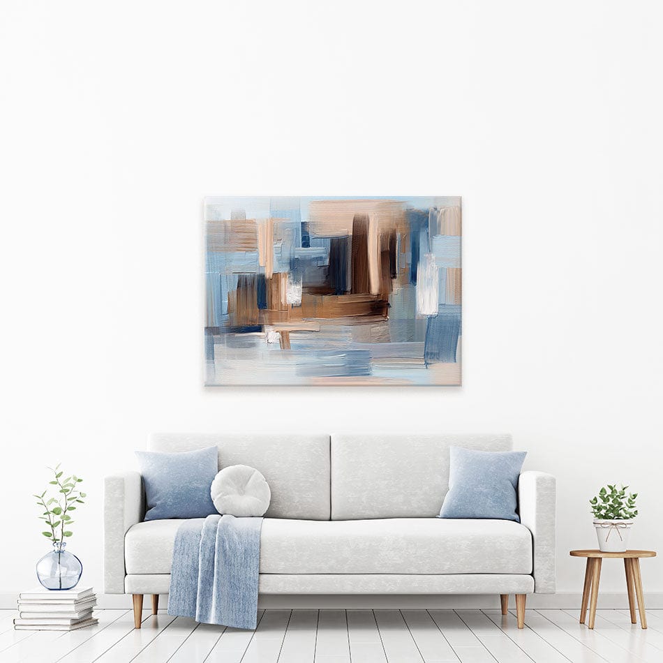 Brushed Beige And Blue Canvas Print wall art product artGALINI / Shutterstock