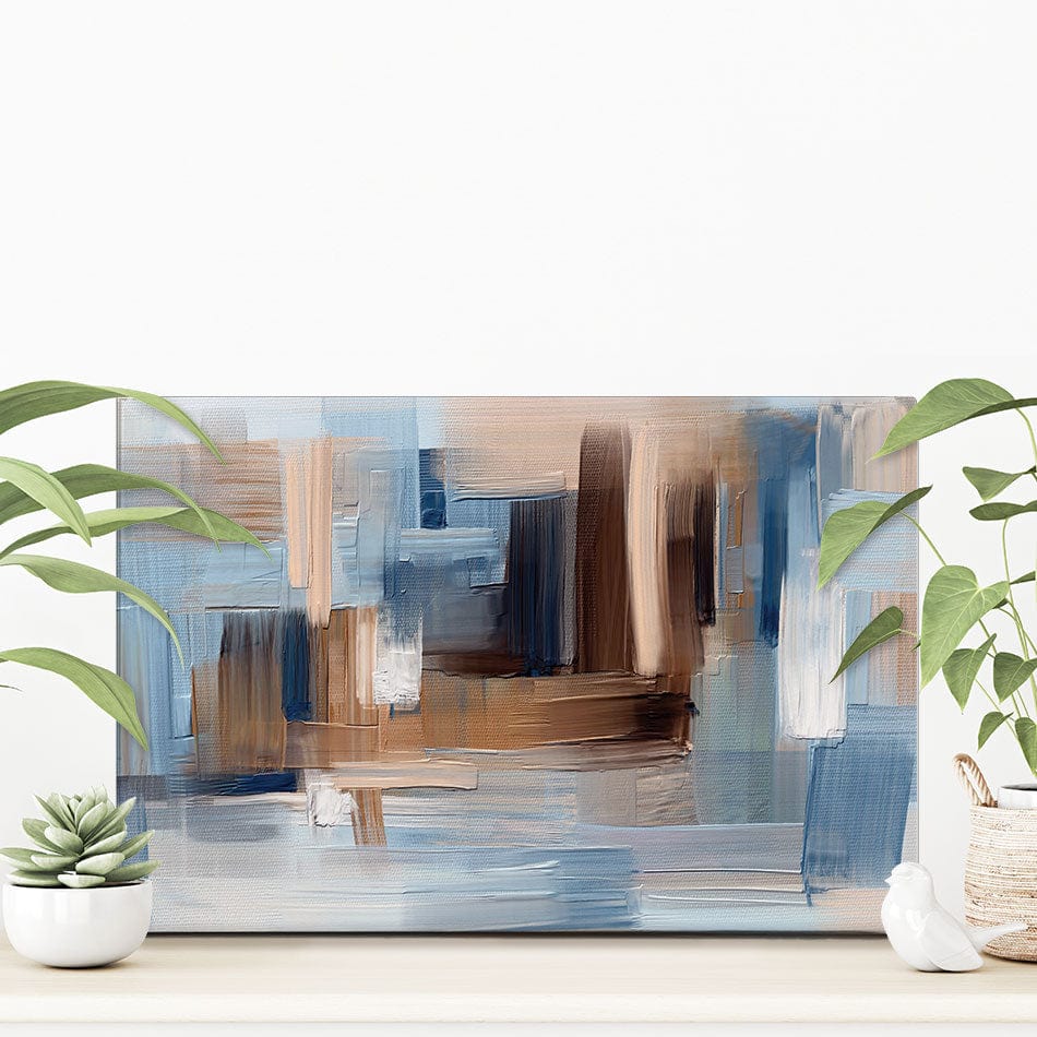 Brushed Beige And Blue Canvas Print wall art product artGALINI / Shutterstock