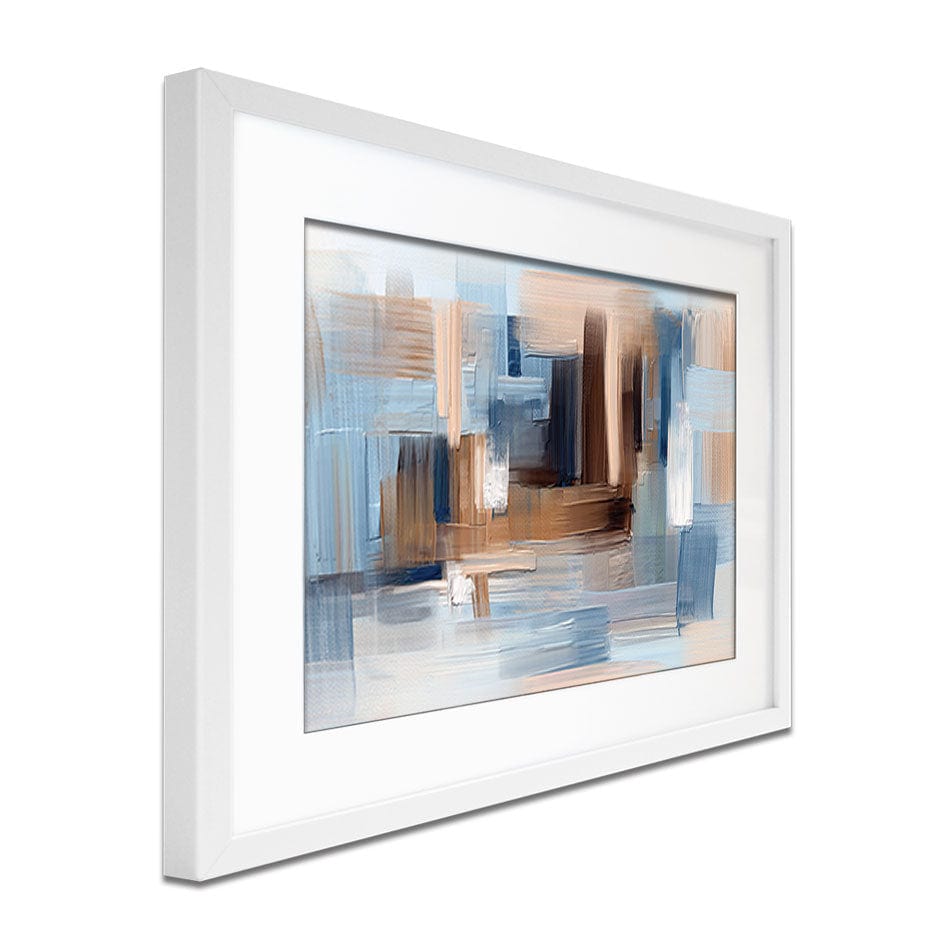 Brushed Beige And Blue Framed Art Print wall art product artGALINI / Shutterstock