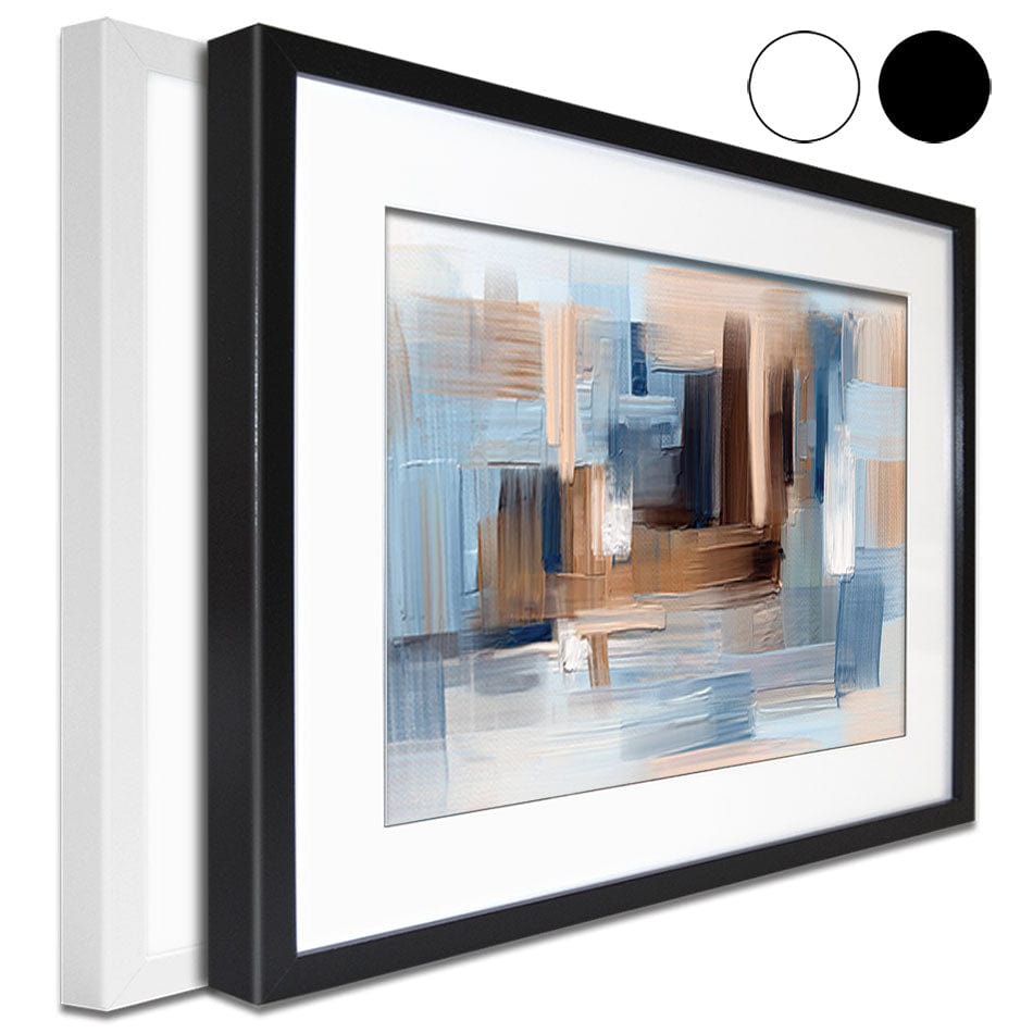 Brushed Beige And Blue Framed Art Print wall art product artGALINI / Shutterstock