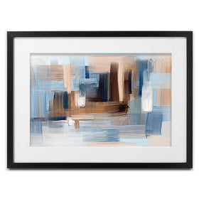 Brushed Beige And Blue Framed Art Print wall art product artGALINI / Shutterstock
