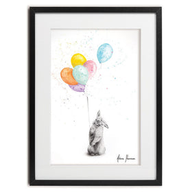 Buster And His Balloons Framed Art Print wall art product Ashvin Harrison