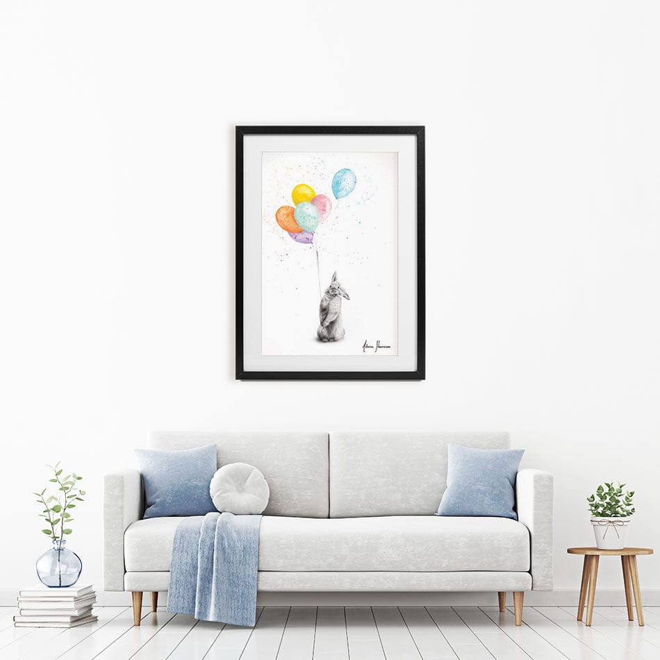 Buster And His Balloons Framed Art Print wall art product Ashvin Harrison