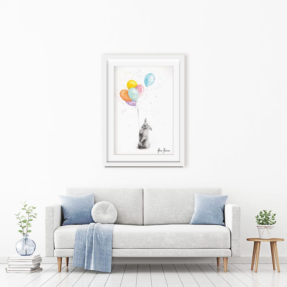 Buster And His Balloons Framed Art Print wall art product Ashvin Harrison