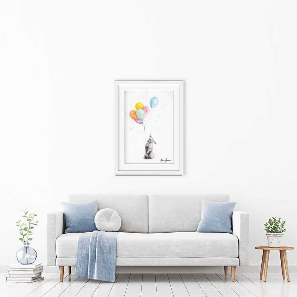 Buster And His Balloons Framed Art Print wall art product Ashvin Harrison