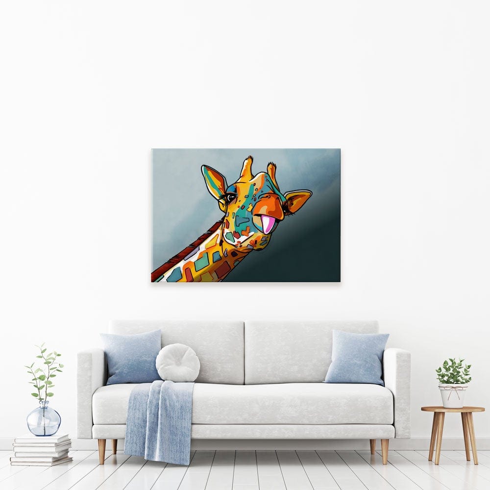 Cheeky Giraffe Canvas Print wall art product Art Print Shop