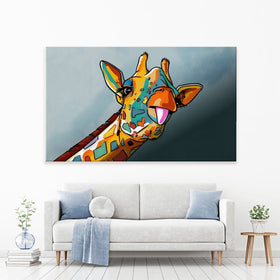 Cheeky Giraffe Canvas Print wall art product Art Print Shop
