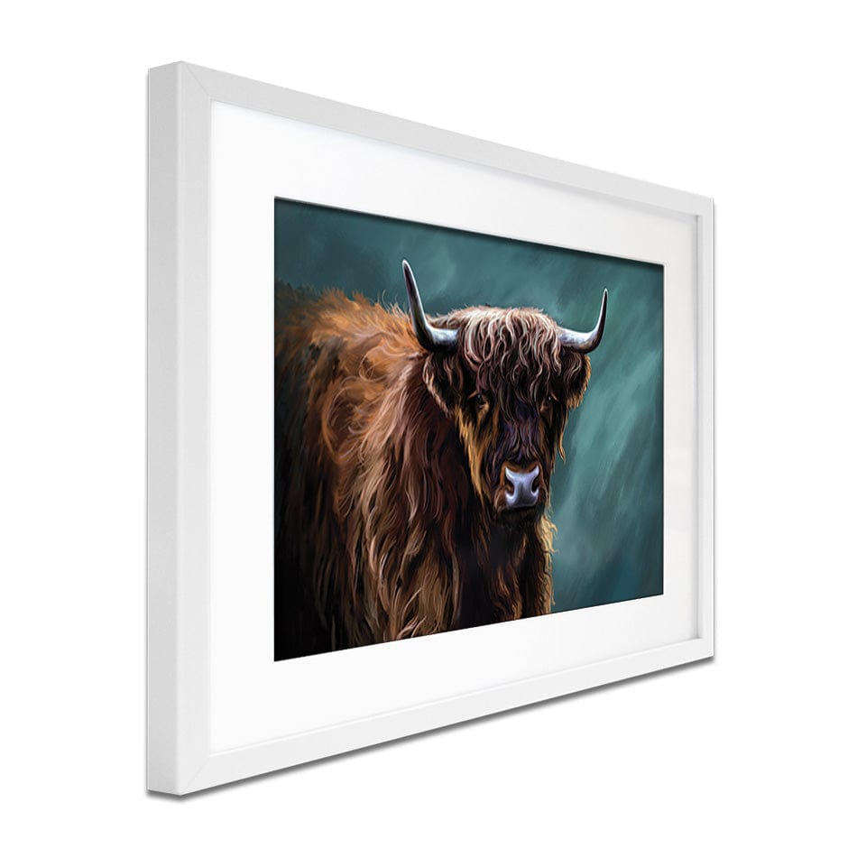 Chocolate Brown Highland Cow Framed Art Print wall art product Josephina Popova / Shutterstock