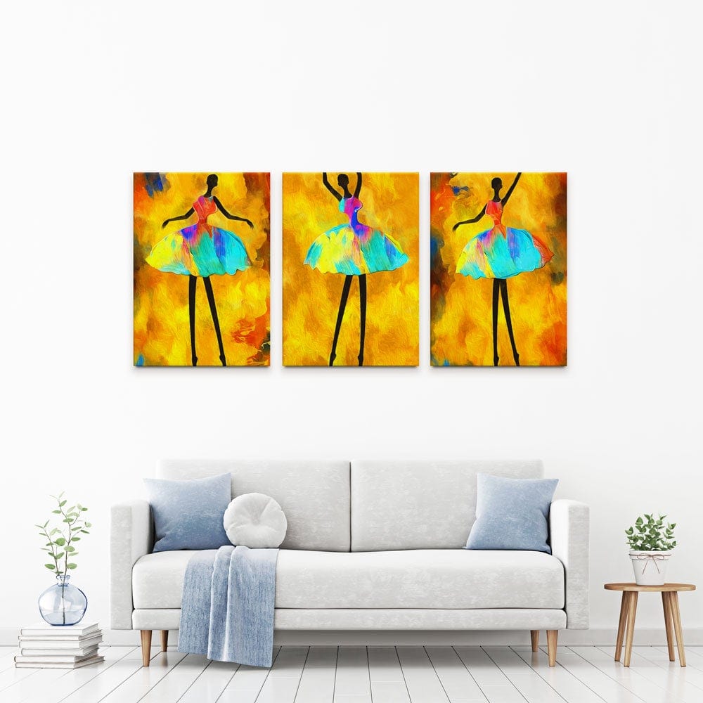Colourful Dancers Trio Canvas Print wall art product Mohammadreza Zeidabadi / Shutterstock