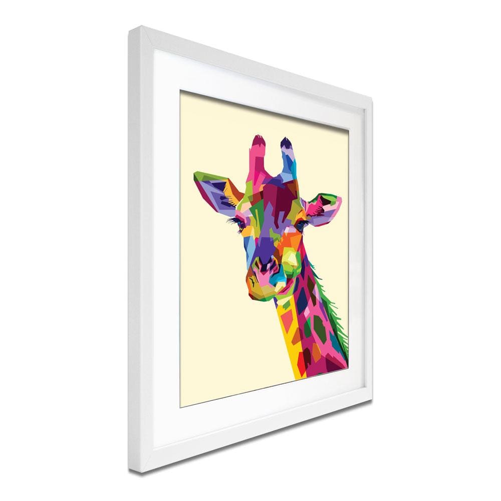 Colourful Giraffe Framed Art Print wall art product Sultan Receh / Shutterstock