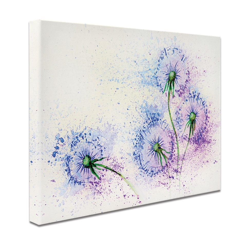 Dandelions In Blue And Purple Canvas Print wall art product Valenty / Shutterstock
