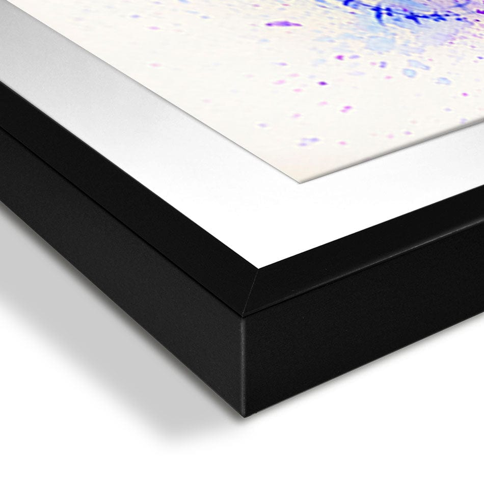 Dandelions In Blue And Purple Framed Art Print wall art product Valenty / Shutterstock