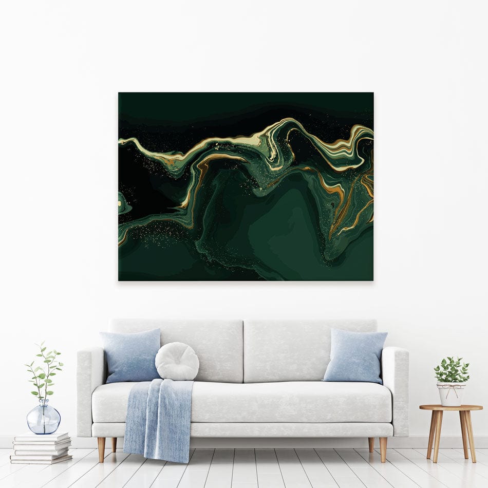 Dark Marbled Emerald Canvas Print wall art product Net Vector / Shutterstock