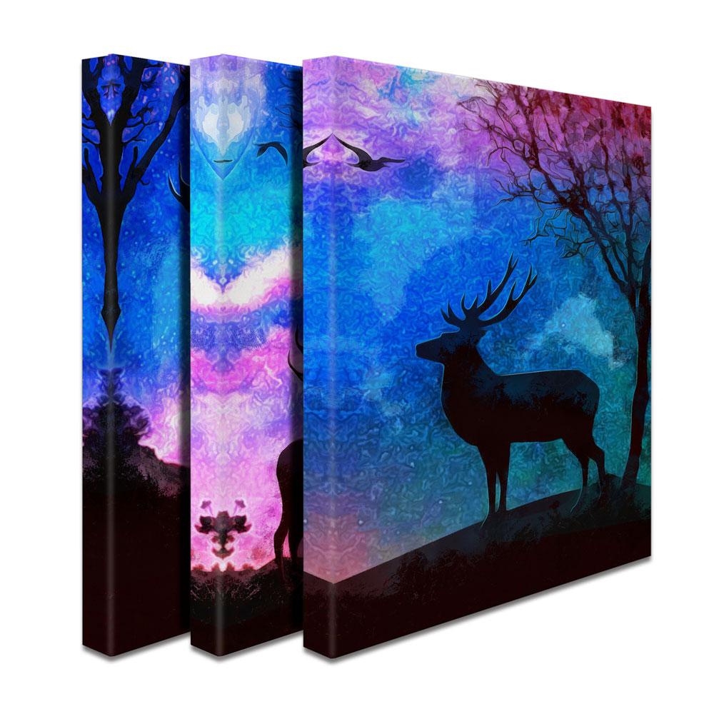 Deer In The Forest Trio Canvas Print wall art product Mohammadreza Zeidabadi / Shutterstock