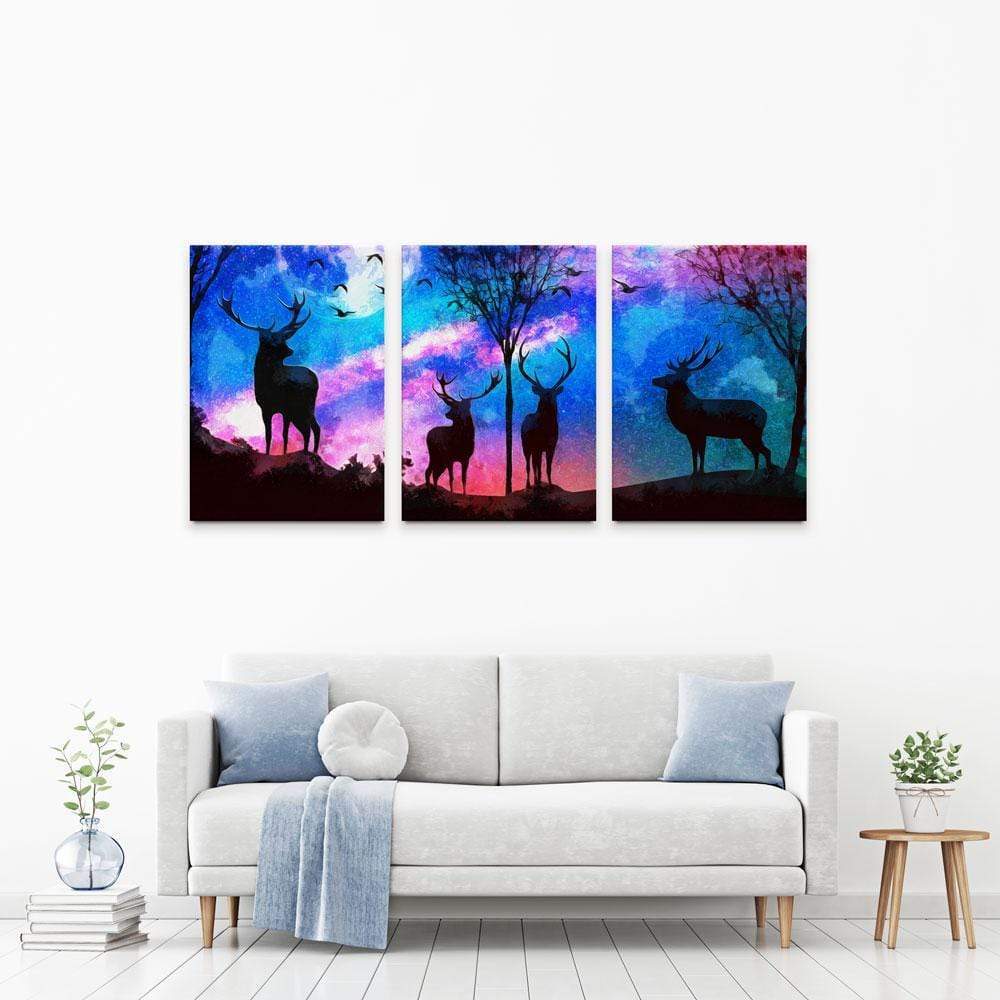 Deer In The Forest Trio Canvas Print wall art product Mohammadreza Zeidabadi / Shutterstock