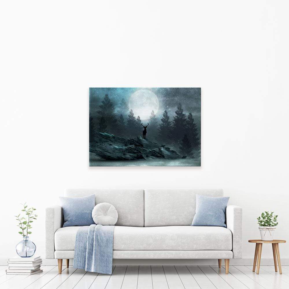 Deer Under The Moon Canvas Print wall art product Mia Stendal / Shutterstock
