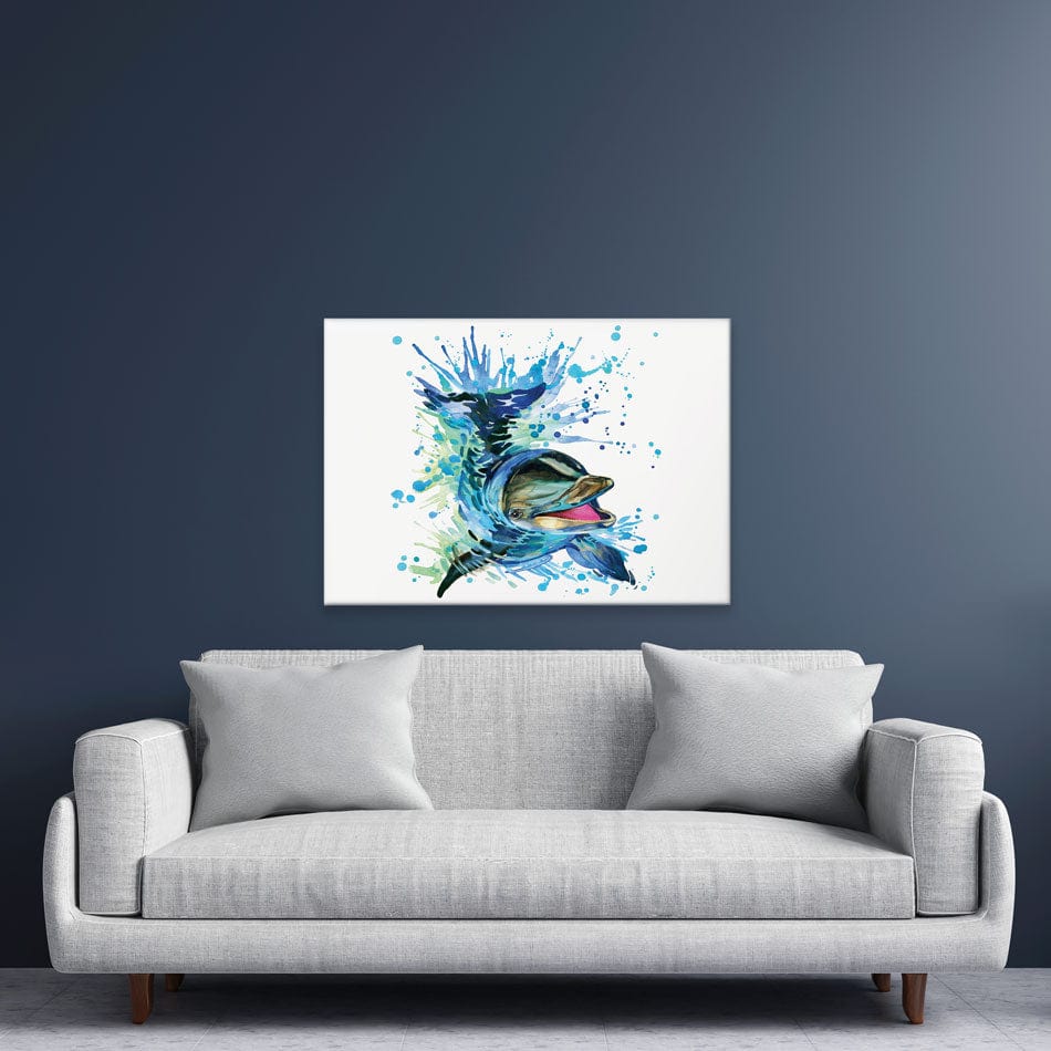 Dolphin Splash Canvas Print wall art product Faenkova Elena / Shutterstock