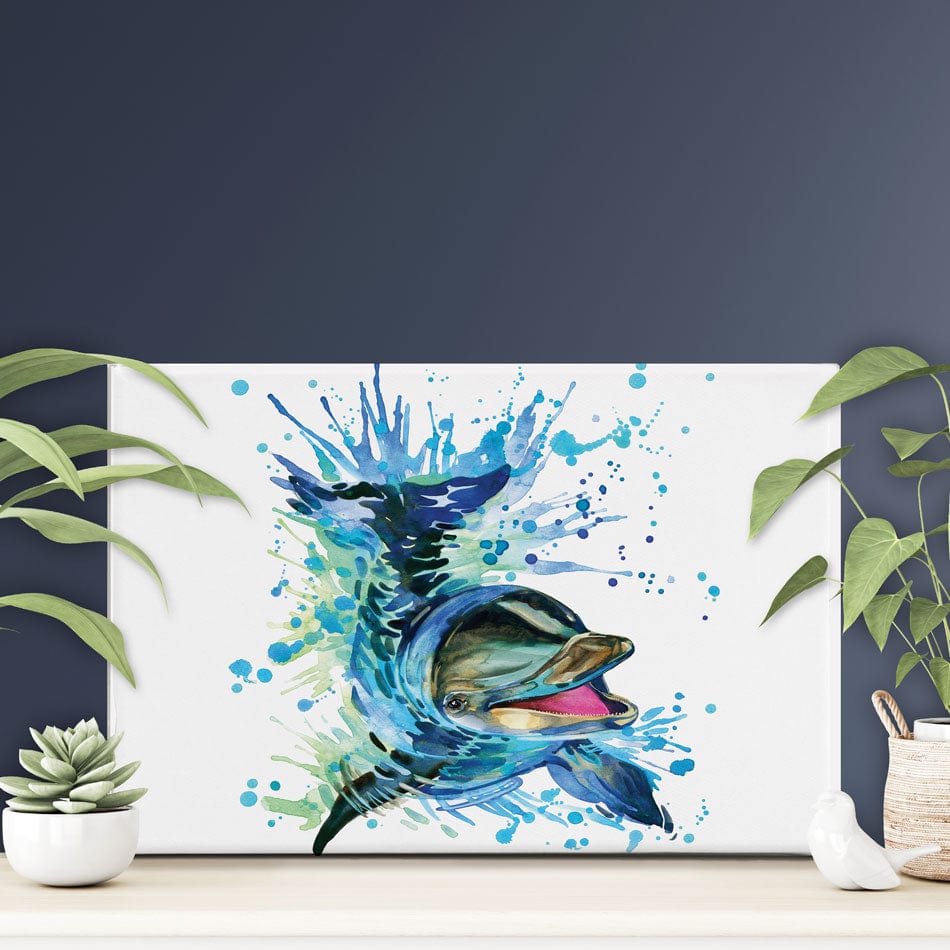 Dolphin Splash Canvas Print wall art product Faenkova Elena / Shutterstock