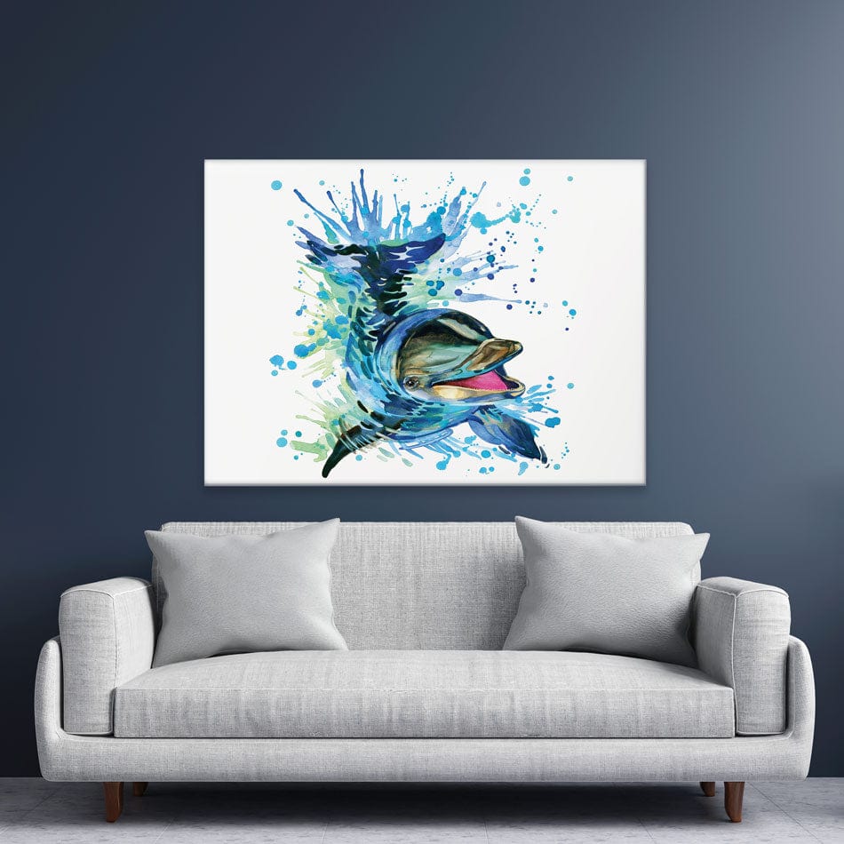 Dolphin Splash Canvas Print wall art product Faenkova Elena / Shutterstock