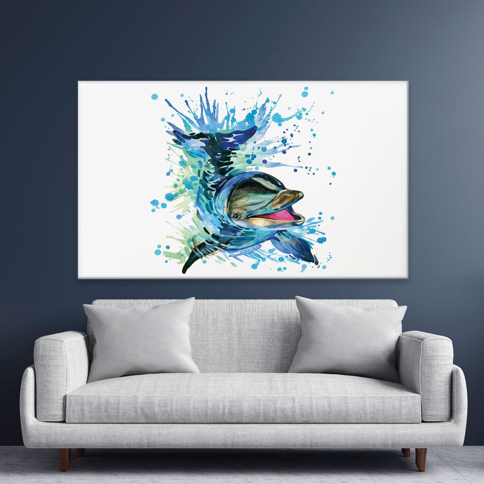 Dolphin Splash Canvas Print wall art product Faenkova Elena / Shutterstock