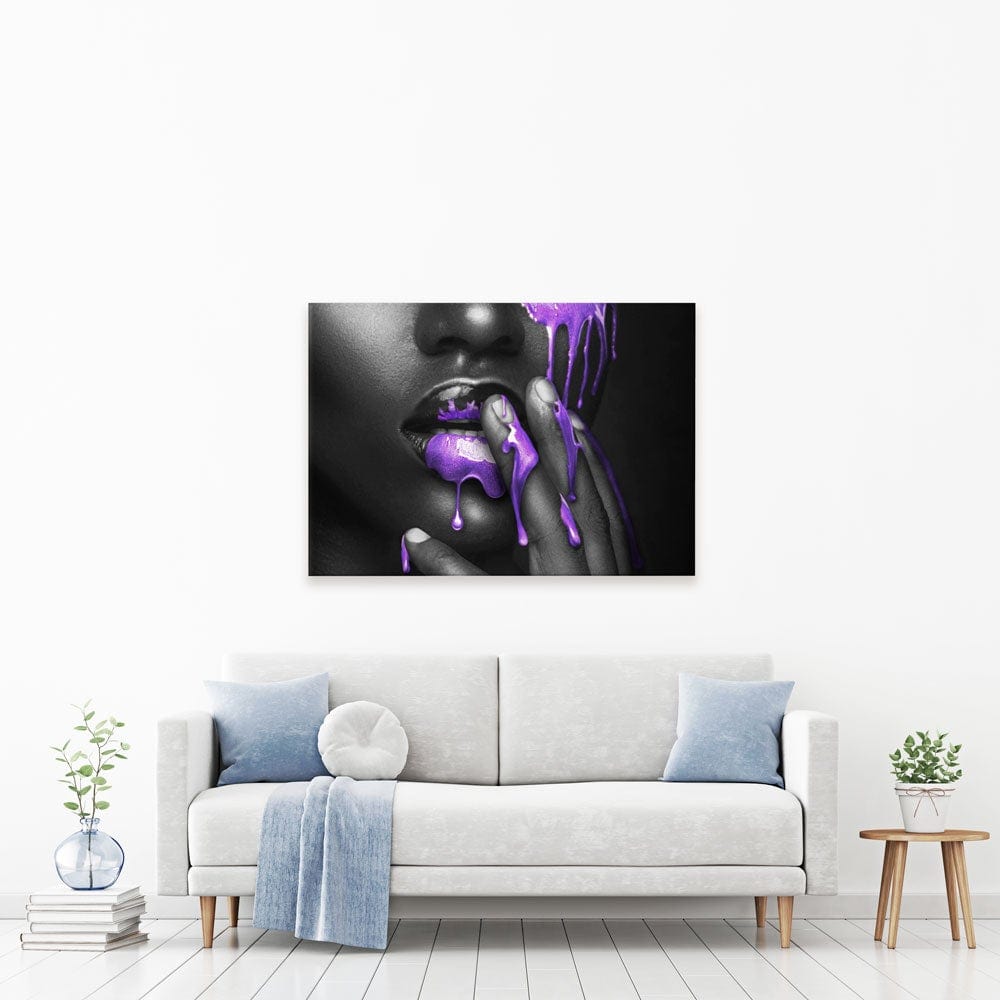 Dripping Purple Canvas Print wall art product H Cleary / Independent