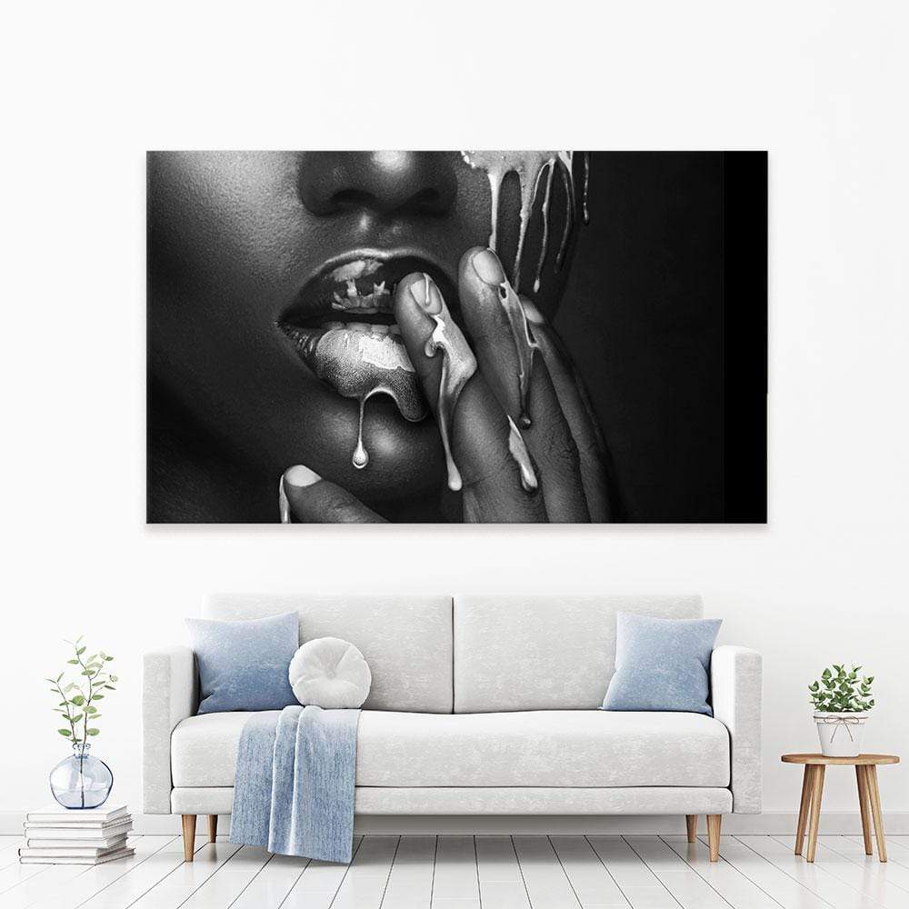 Dripping Silver Canvas Print wall art product H Cleary / Independent