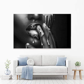 Dripping Silver Canvas Print wall art product H Cleary / Independent