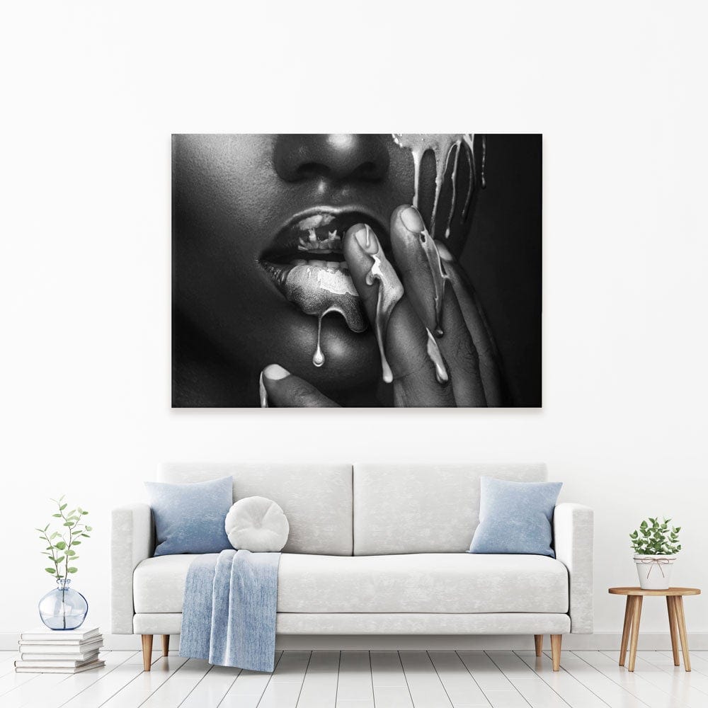 Dripping Silver Canvas Print wall art product H Cleary / Independent