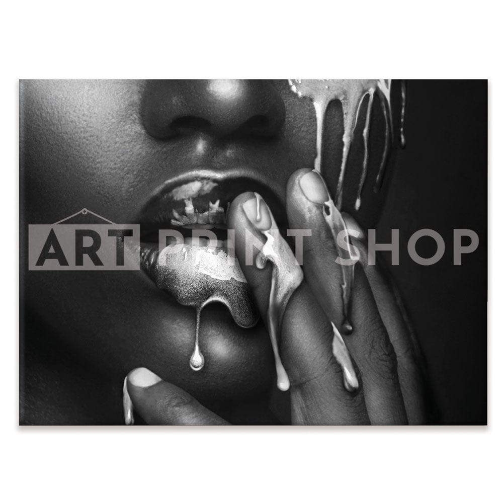 Dripping Silver Canvas Print wall art product H Cleary / Independent