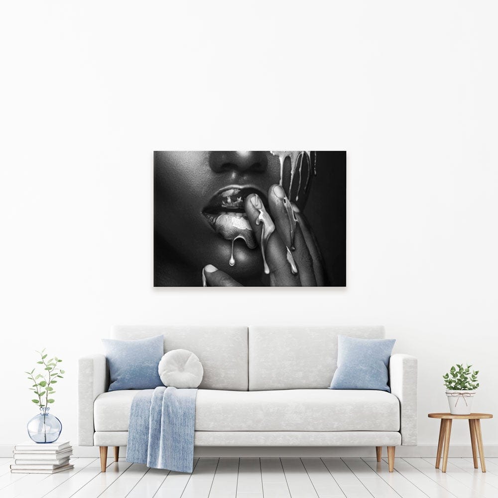 Dripping Silver Canvas Print wall art product H Cleary / Independent