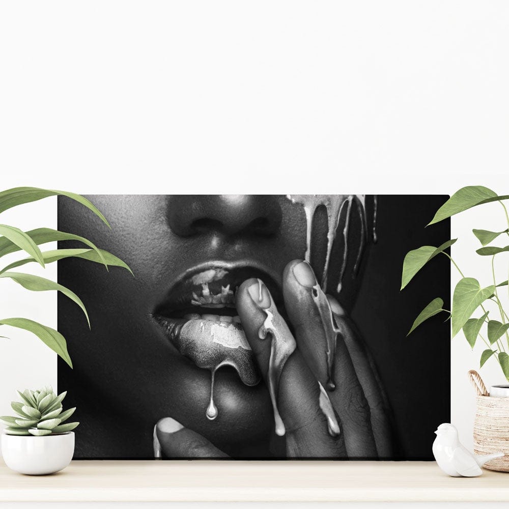 Dripping Silver Canvas Print wall art product H Cleary / Independent