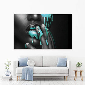 Dripping Teal Canvas Print wall art product H Cleary / Independent