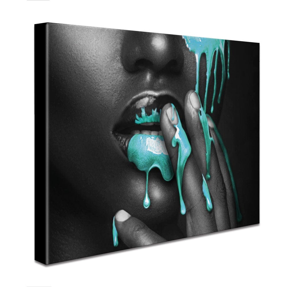 Dripping Teal Canvas Print wall art product H Cleary / Independent