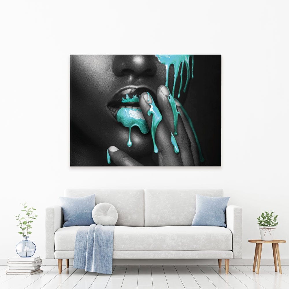 Dripping Teal Canvas Print wall art product H Cleary / Independent
