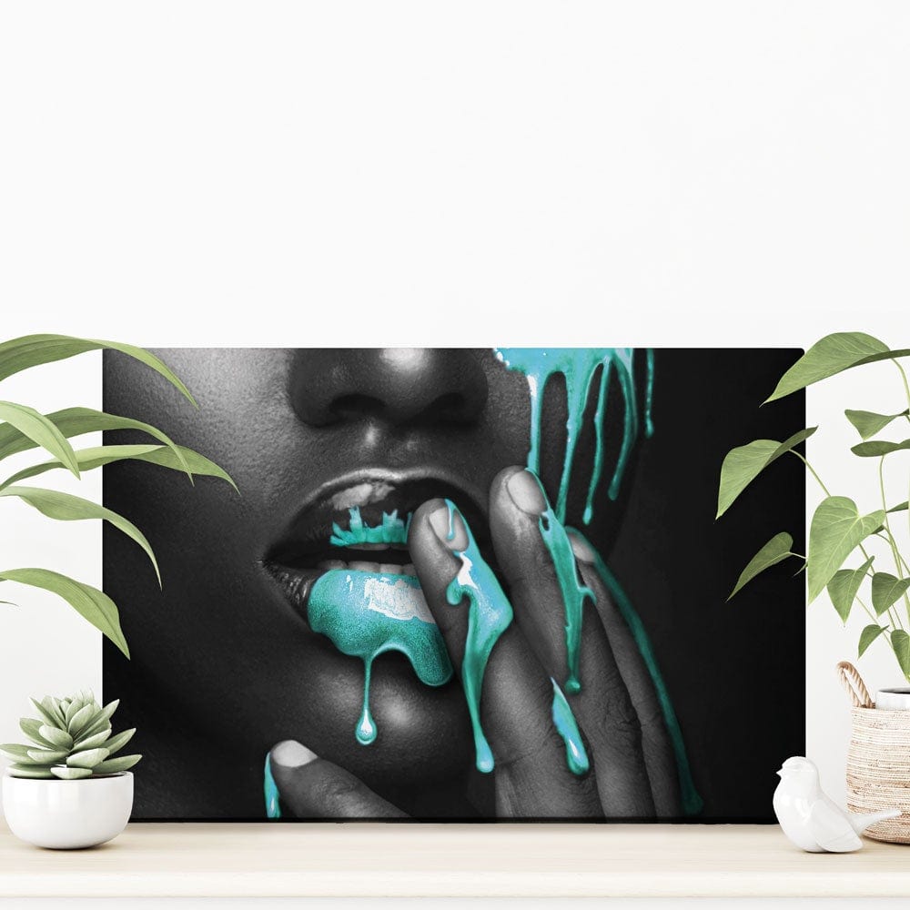 Dripping Teal Canvas Print wall art product H Cleary / Independent