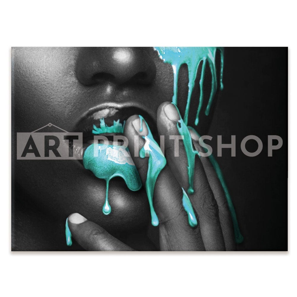 Dripping Teal Canvas Print wall art product H Cleary / Independent