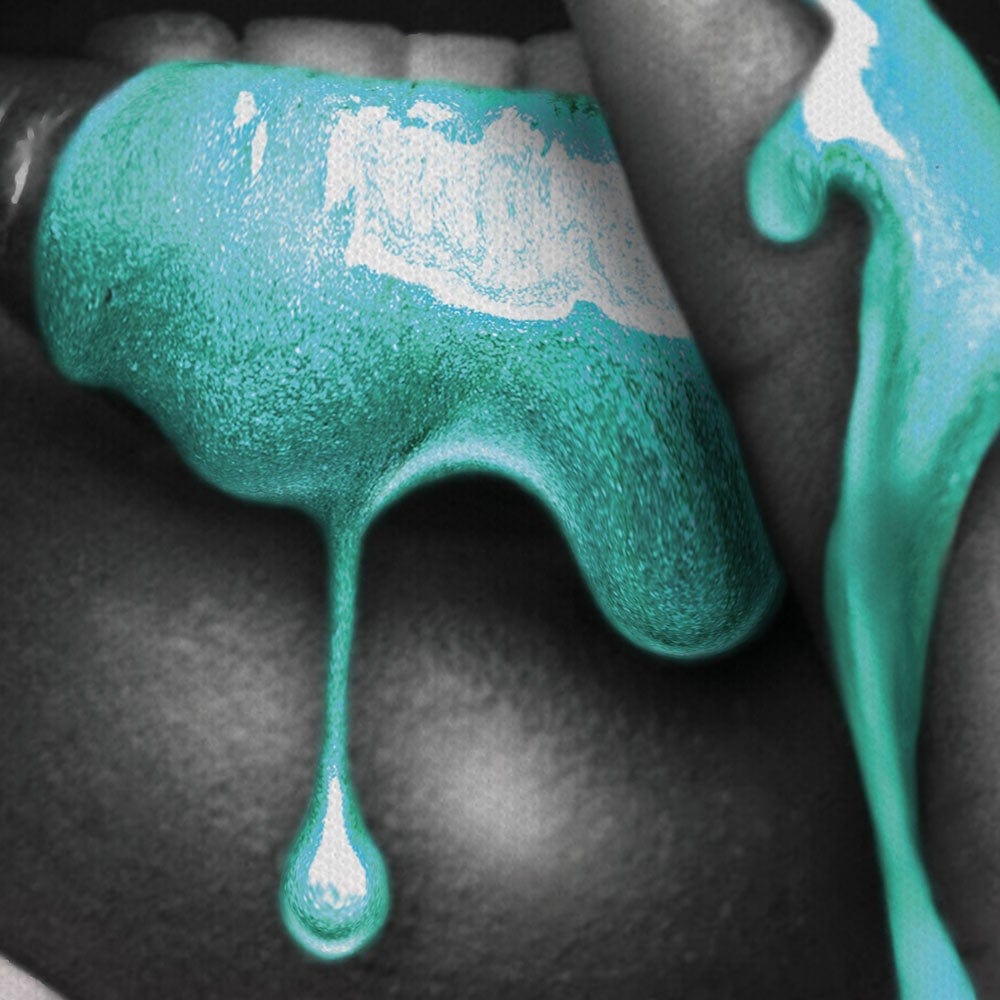 Dripping Teal Canvas Print wall art product H Cleary / Independent