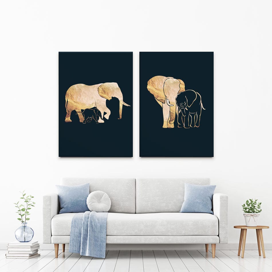 Elephants Embrace Duo Canvas Print wall art product Sarah Manovski
