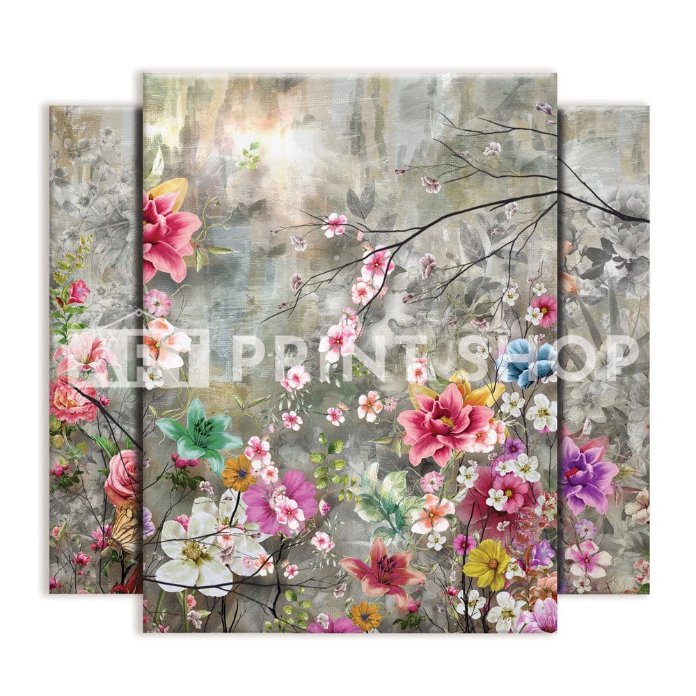 Flowers Everywhere Trio Canvas Print wall art product Pawaris Pattano09 / Shutterstock