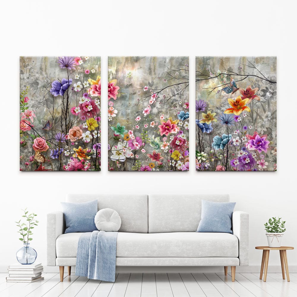 Flowers Everywhere Trio Canvas Print wall art product Pawaris Pattano09 / Shutterstock