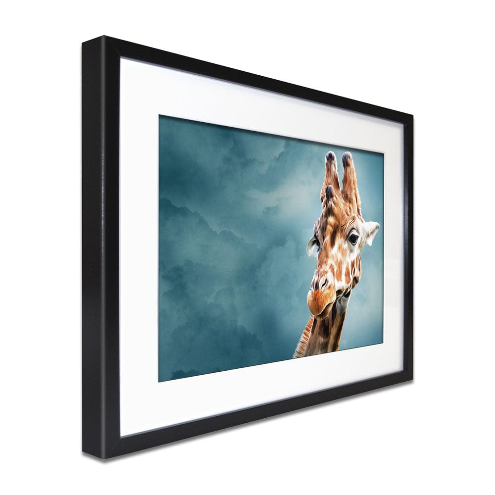 Giraffe In The Clouds Framed Art Print wall art product lisima / Shutterstock