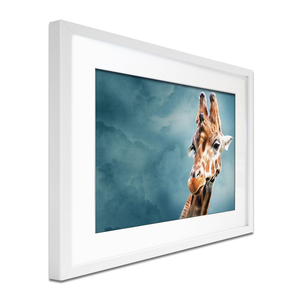Giraffe In The Clouds Framed Art Print wall art product lisima / Shutterstock