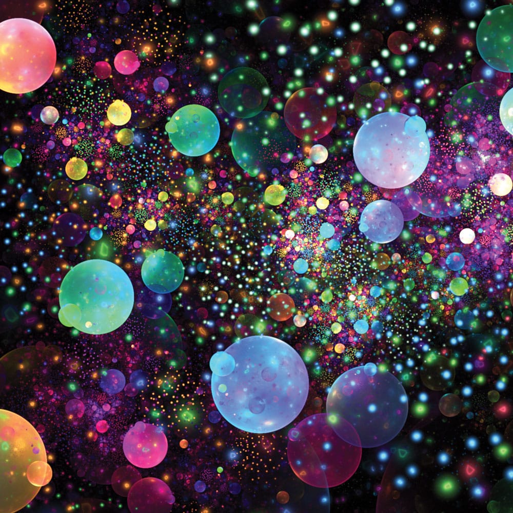 Glowing Rainbow Drops Framed Art Print wall art product Shvets_Art / Shutterstock