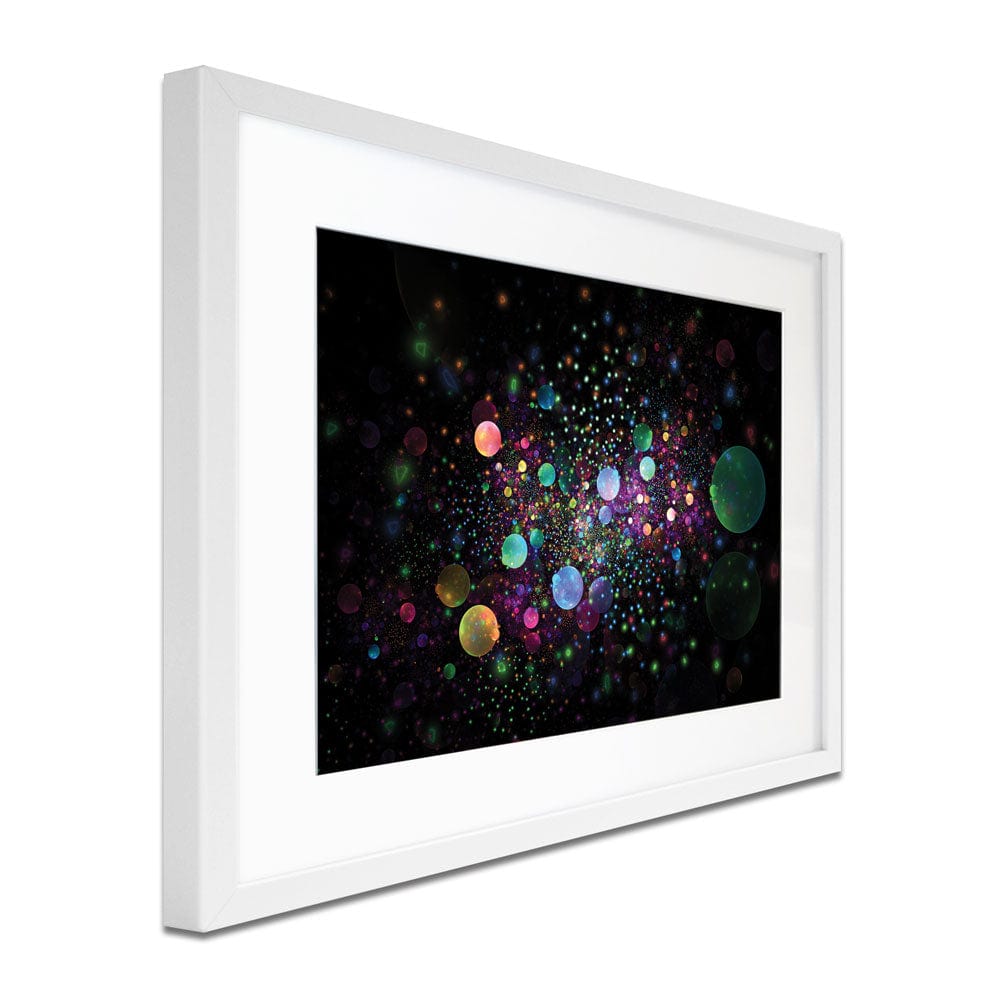 Glowing Rainbow Drops Framed Art Print wall art product Shvets_Art / Shutterstock