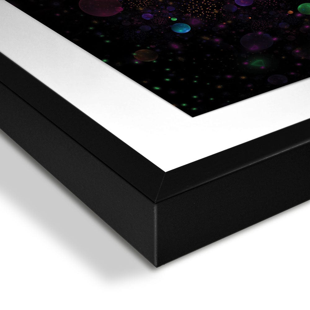 Glowing Rainbow Drops Framed Art Print wall art product Shvets_Art / Shutterstock