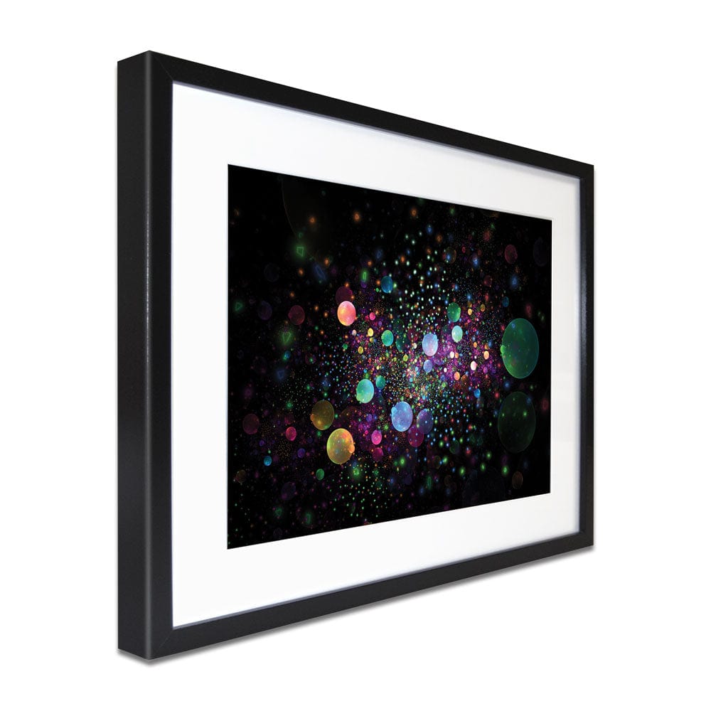 Glowing Rainbow Drops Framed Art Print wall art product Shvets_Art / Shutterstock